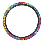 Rainbow Cubes Pattern Print Car Steering Wheel Cover