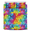 Rainbow Cubes Pattern Print Duvet Cover Bedding Set
