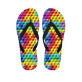Rainbow Cubes Pattern Print Flip Flops
