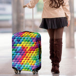 Rainbow Cubes Pattern Print Luggage Cover