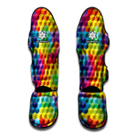 Rainbow Cubes Pattern Print Muay Thai Shin Guard