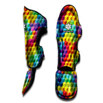 Rainbow Cubes Pattern Print Muay Thai Shin Guard