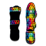 Rainbow Cubes Pattern Print Muay Thai Shin Guard