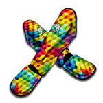 Rainbow Cubes Pattern Print Muay Thai Shin Guard