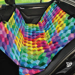 Rainbow Cubes Pattern Print Pet Car Back Seat Cover
