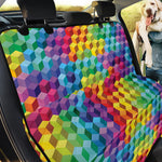 Rainbow Cubes Pattern Print Pet Car Back Seat Cover