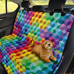 Rainbow Cubes Pattern Print Pet Car Back Seat Cover
