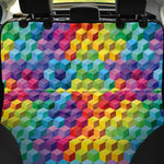 Rainbow Cubes Pattern Print Pet Car Back Seat Cover