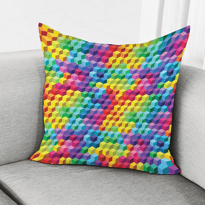 Rainbow Cubes Pattern Print Pillow Cover