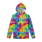 Rainbow Cubes Pattern Print Pullover Hoodie