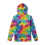 Rainbow Cubes Pattern Print Pullover Hoodie