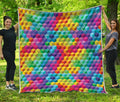 Rainbow Cubes Pattern Print Quilt