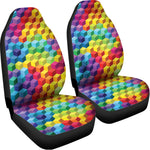 Rainbow Cubes Pattern Print Universal Fit Car Seat Covers
