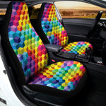Rainbow Cubes Pattern Print Universal Fit Car Seat Covers