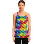 Rainbow Cubes Pattern Print Women's Racerback Tank Top