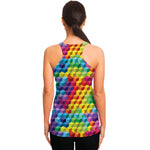 Rainbow Cubes Pattern Print Women's Racerback Tank Top
