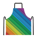 Rainbow Diagonal Lines Pattern Print Apron