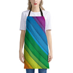 Rainbow Diagonal Lines Pattern Print Apron