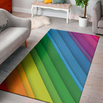 Rainbow Diagonal Lines Pattern Print Area Rug