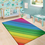 Rainbow Diagonal Lines Pattern Print Area Rug