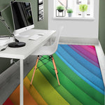Rainbow Diagonal Lines Pattern Print Area Rug