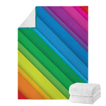 Rainbow Diagonal Lines Pattern Print Blanket