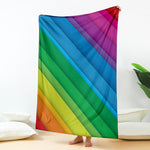 Rainbow Diagonal Lines Pattern Print Blanket