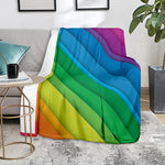 Rainbow Diagonal Lines Pattern Print Blanket