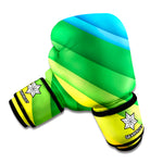 Rainbow Diagonal Lines Pattern Print Boxing Gloves