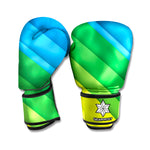 Rainbow Diagonal Lines Pattern Print Boxing Gloves