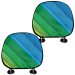 Rainbow Diagonal Lines Pattern Print Car Headrest Covers