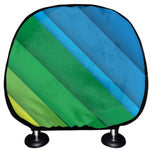 Rainbow Diagonal Lines Pattern Print Car Headrest Covers
