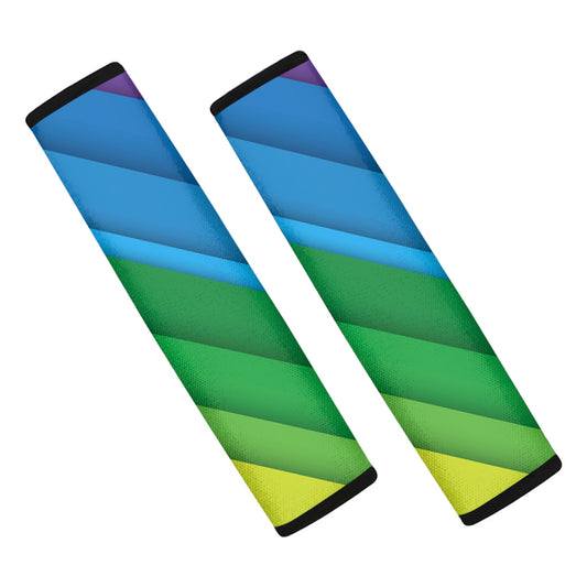 Rainbow Diagonal Lines Pattern Print Car Seat Belt Covers