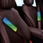 Rainbow Diagonal Lines Pattern Print Car Seat Belt Covers