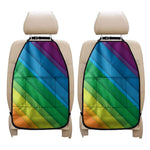 Rainbow Diagonal Lines Pattern Print Car Seat Organizers