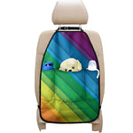 Rainbow Diagonal Lines Pattern Print Car Seat Organizers