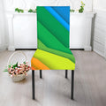 Rainbow Diagonal Lines Pattern Print Dining Chair Slipcover