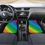 Rainbow Diagonal Lines Pattern Print Front and Back Car Floor Mats