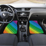 Rainbow Diagonal Lines Pattern Print Front Car Floor Mats
