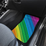 Rainbow Diagonal Lines Pattern Print Front Car Floor Mats