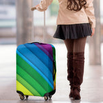 Rainbow Diagonal Lines Pattern Print Luggage Cover