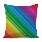 Rainbow Diagonal Lines Pattern Print Pillow Cover