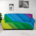 Rainbow Diagonal Lines Pattern Print Sofa Cover