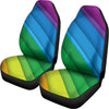 Rainbow Diagonal Lines Pattern Print Universal Fit Car Seat Covers