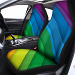 Rainbow Diagonal Lines Pattern Print Universal Fit Car Seat Covers