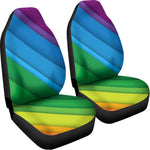 Rainbow Diagonal Lines Pattern Print Universal Fit Car Seat Covers