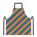 Rainbow Diagonal Striped Pattern Print Apron