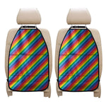 Rainbow Diagonal Striped Pattern Print Car Seat Organizers