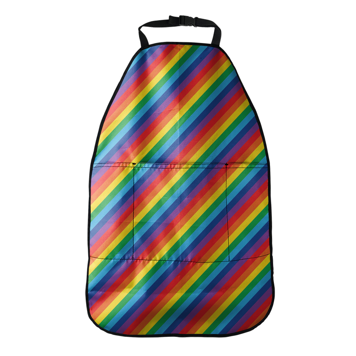 Rainbow Diagonal Striped Pattern Print Car Seat Organizers