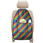 Rainbow Diagonal Striped Pattern Print Car Seat Organizers